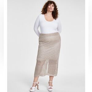 Bar III plus size sparkle crochet mini skirt